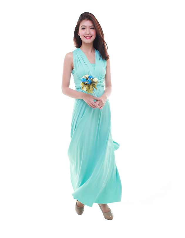 Cherie Convertible Maxi Dress in Sky Blue